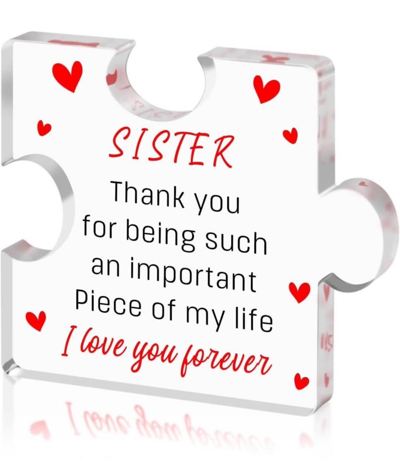 Brandnew Unique Sister Gifts,Gifts for Sisters from Sisters Brother,Happy Sister Birthday Gift Ideas,Cute Acrylic 3.5x3.5 Inch Desk Decorations