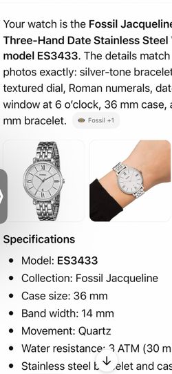 Women’s fossil Jacqueline watch protective film still on face  $60