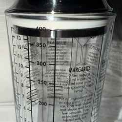 Cocktail Shaker with Recipe Measurements