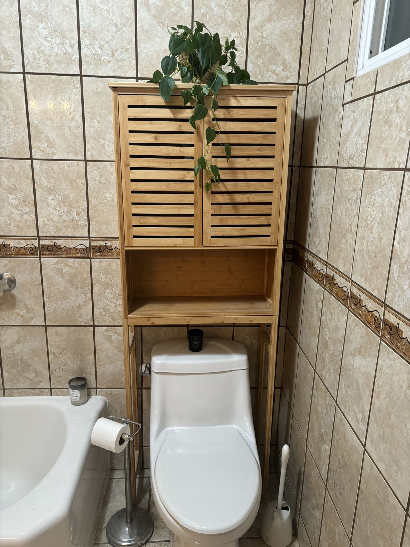 Bamboo Over The Toilet Shelf 