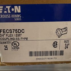 EATON  CROUSE-HINDS FECS75DC 3/4" FLEX / EMT COUPLING-SS-TYPE
