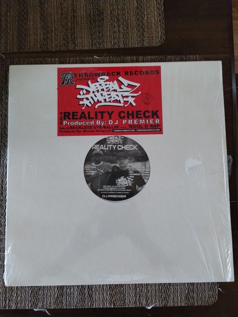 Verbal Threat – Reality Check / Reckless Eye-Ballin Vinyl Dj Premier . 