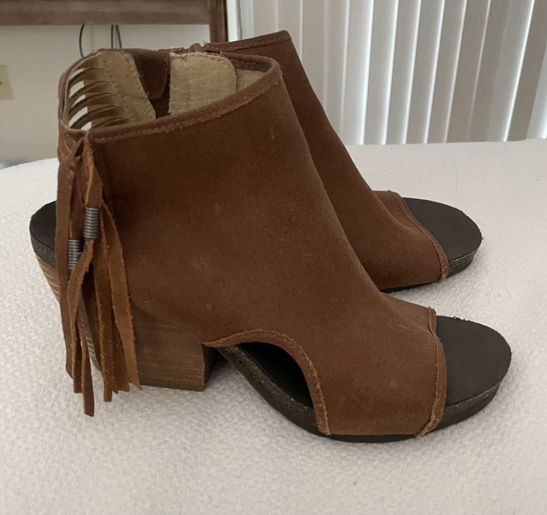 OTBT Free Spirit Open Toe Fringe Booties 