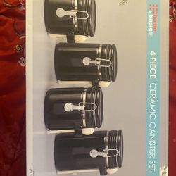 Homes Basic 4 Piece Ceramic Canister Set