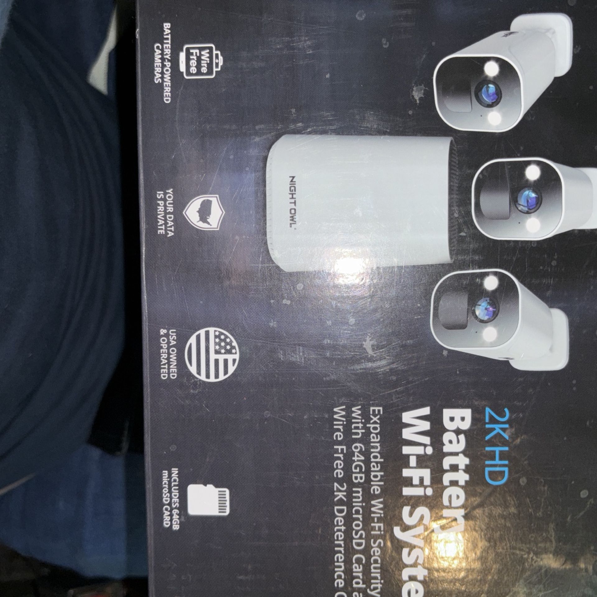 Night owl 2K HD battery Wi-Fi system security cameras