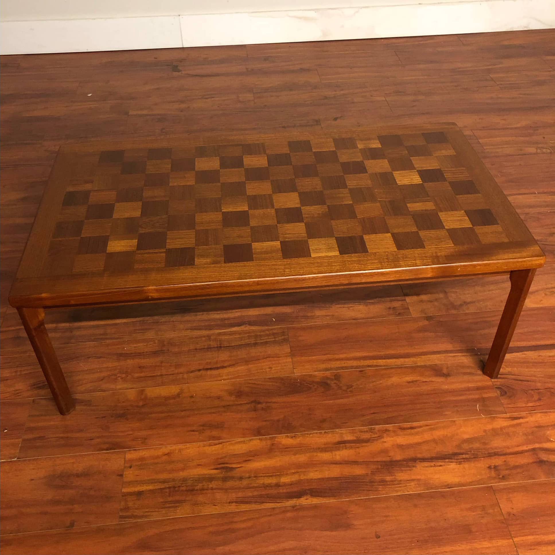 Vintage Danish Teak Parquet Top Coffee Table - Many More Items In Stock!