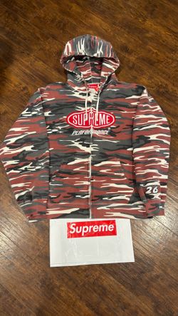 Supreme SS26 Performance Zip Up Hooded Sweatshirt – Red Camo