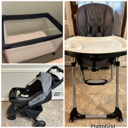 baby chair, stroller and Baby crib