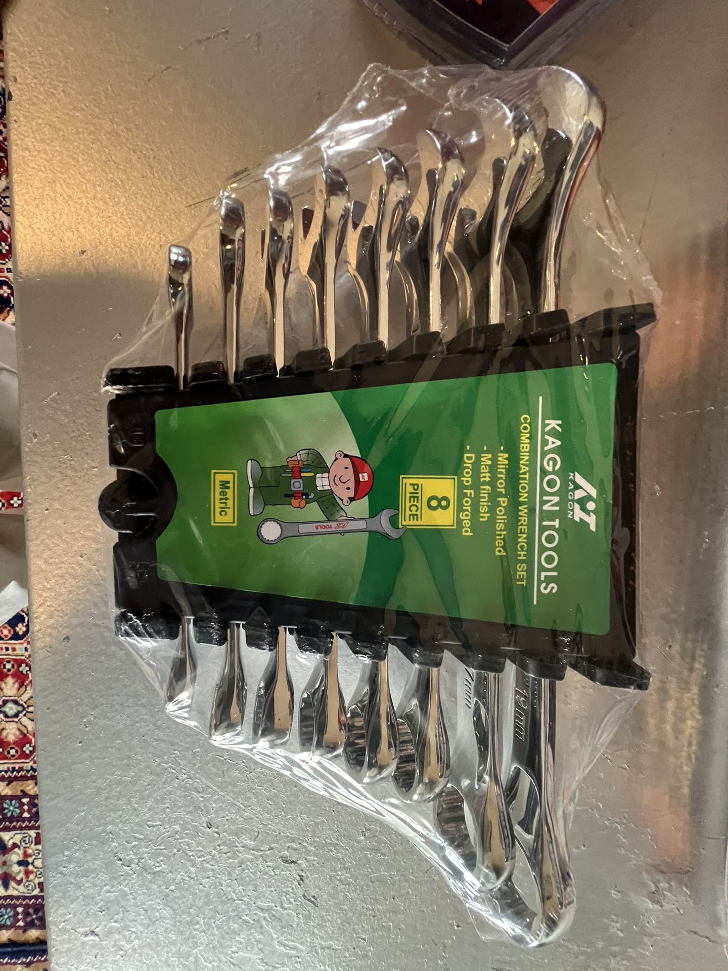 8 piece 8mm through 19 COMBINATION WRENCH SET