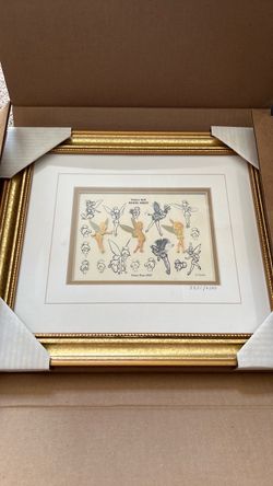 Vintage Disney Tinker Bell Model Sheet Framed Limited Edition