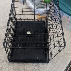 REALLY NICE BLACK METAL DOG CAGE W REMOVABLE TRAY MAKE OFFER