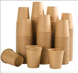 AA3) disposable paper cups kraft 5 oz 100 pack (there are 95) pack (5 taken out)