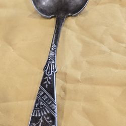 Antique Silver Plated Ladle Spoon With Patina