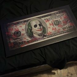 100 Dollar Bill Joker Canvas 
