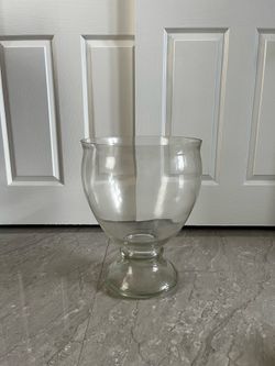 Large Vintage Glass Hurricane Vase