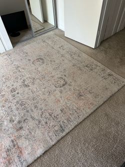 West Elm Flourish Wool Rug 6x9 + Rug Pad