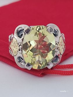 925 Sterling Silver and 18K Solid Gold Green Amethyst Ring Size 7, Made in Thailand/ Anillo de Plata y Oro! 👌🎁Post Tags: Anillo de Plata y Oro