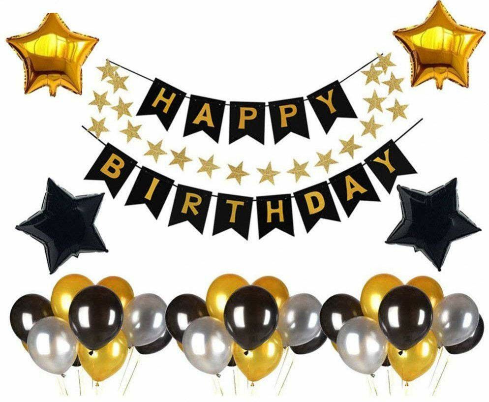 Birthday Decorations Happy Birthdays Banner Garland 27pcs Latex Party Balloons 4 Foil Balloons Party Supplies