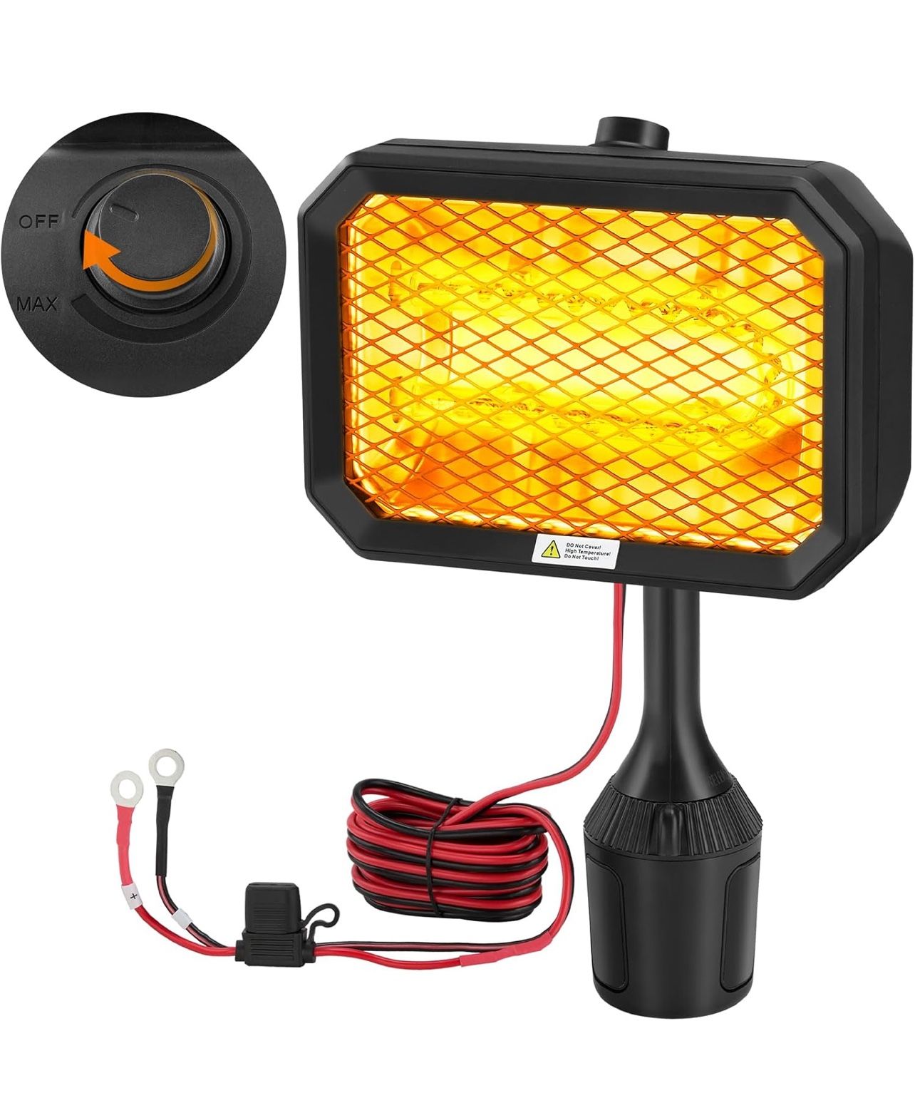 Kohree Golf Cart Heater Electric 48V with Infinite Temperature Adjustment, Wind-Resistant Carbon Fiber Heating Golf Cart Warmer Battery Operated for C