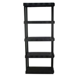 5 Tier Black Plastic Shelf