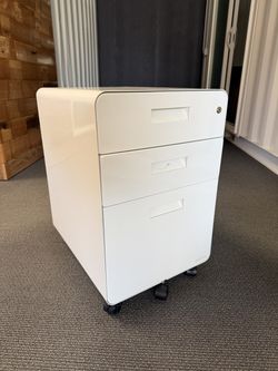 UPLIFT Desk White 3-Drawer Rolling Filing Cabinet - 6 Available