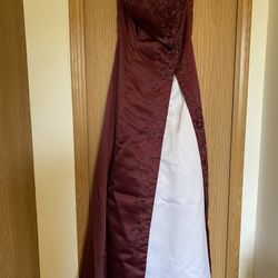 Aspee Gown, Burgundy, X-small