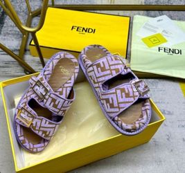 New Fendi Feel FF Jaquard Sandals 