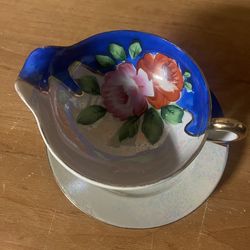 Mayo SET Mayonnaise Gold castle  hand  painted floral