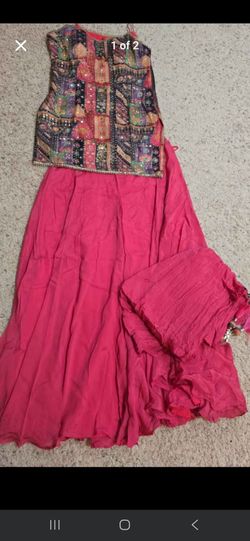 Colorful Embroidered Pink Indian Plazo set