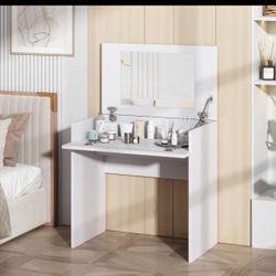 New Vanity Table Converts to Desk - White