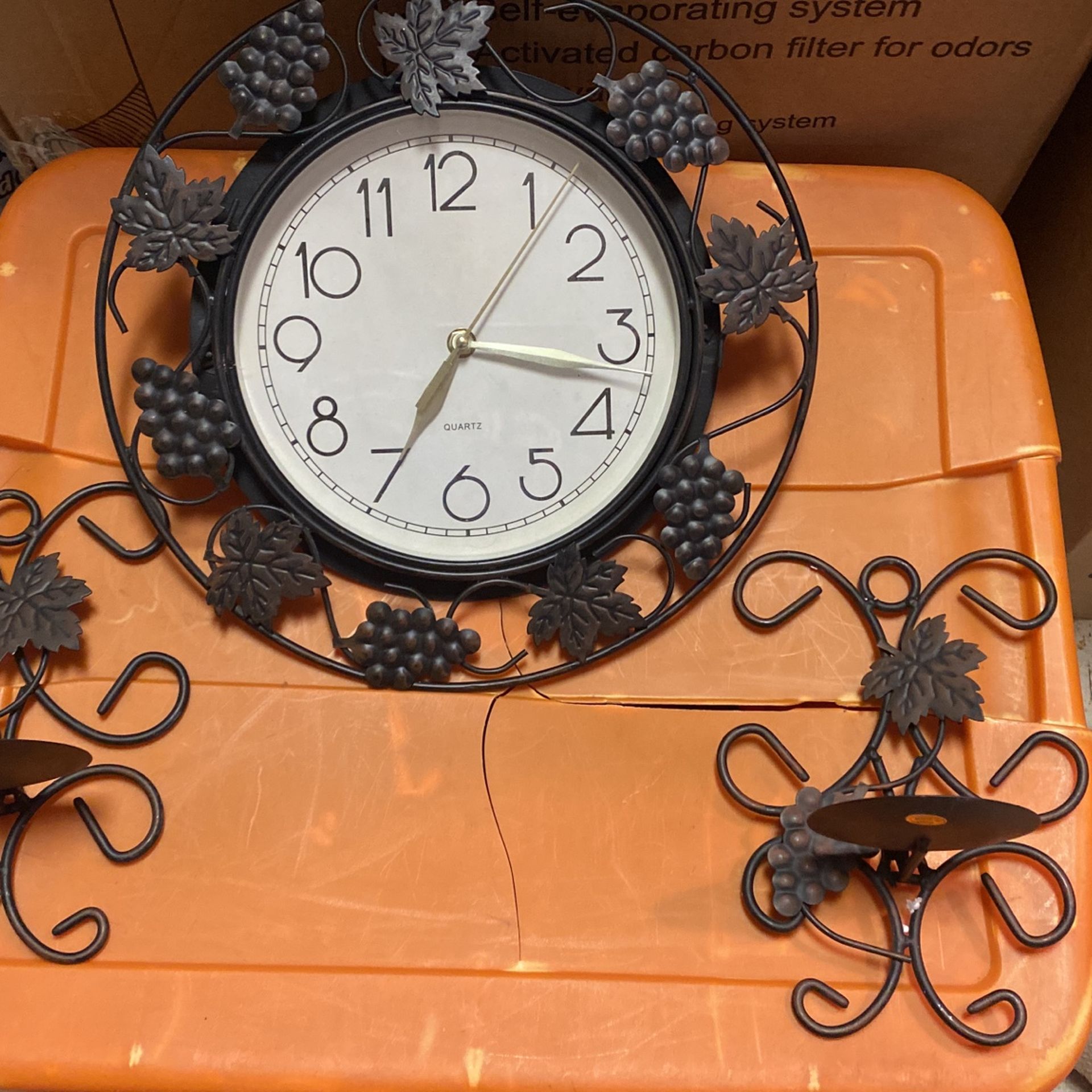 Clock With Two Candle Holder’s