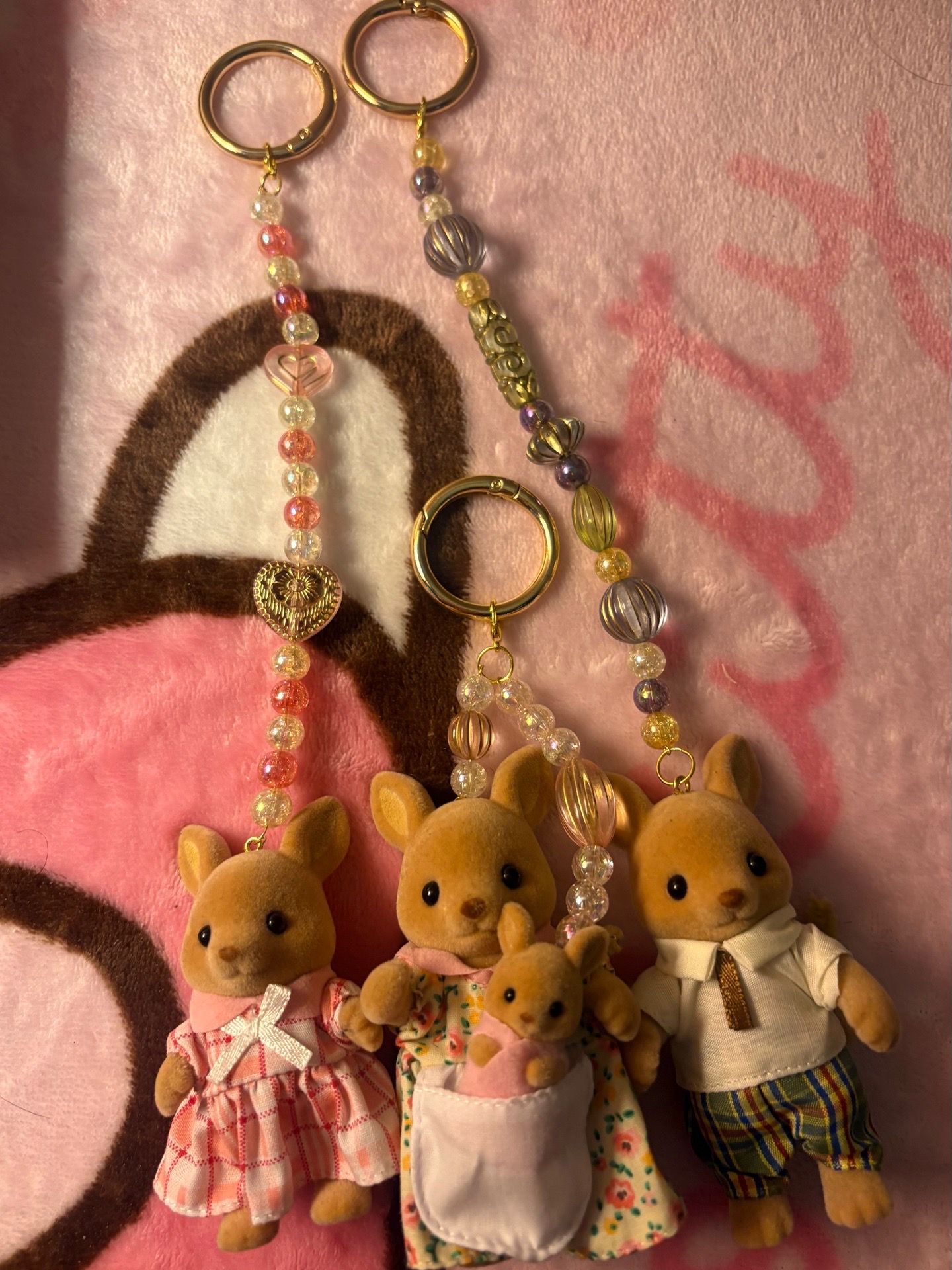 Calico Critters Keychain- Kangaroo Family Set