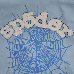 Sp5der Web Hoodie Sky Blue, Size Medium