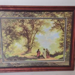 Paint And Frame Of Jesus And 2 Disciples 