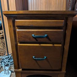 Matching Solid Wood End Tables With Drawers