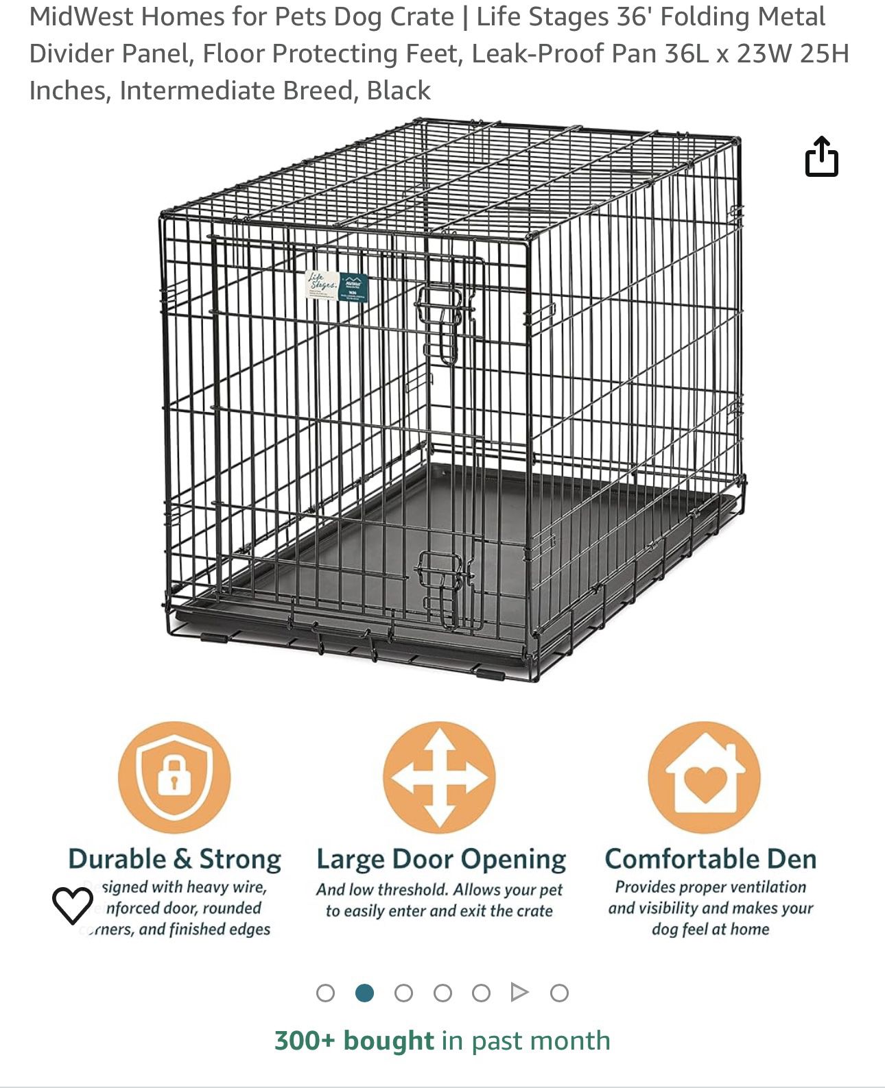 Medium Dog Crate With Door And Tray. 