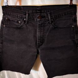 Levi's 511 Skinny Fit Denim Jean Shorts Stretch Rugged Black Washed Mens Size 32