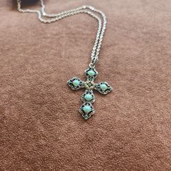 Turquoise Cross Necklace 