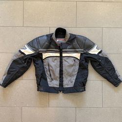 Motorcycle Jacket XL Firstgear Leather Textile Armor with Removable Liner