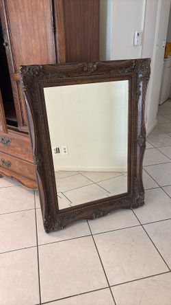 MUST GO Large Wooden Mirror