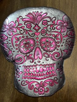 Mexican Day Of The Dead Glass Serving Trays