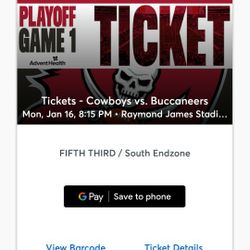 Buccaneers Vs Cowboys, Two Phenomenal Playoff Seats (121 Row E 11,12)