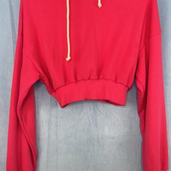 NIA Cropped Hoodie Hot Pink - Size M
