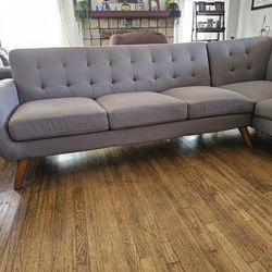 Gray Sectional Couch With Free Pillows