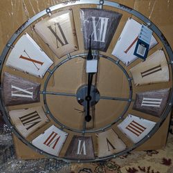 Wall Clock  24" Vintage Industrial Rustic New In Box