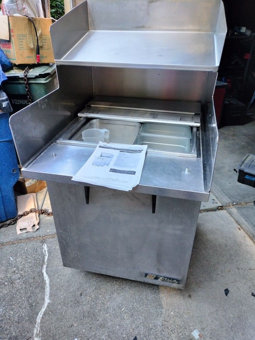 True. 27" Sandwich/Salad Prep Table Price Reduced. 100$. New Price 699$.