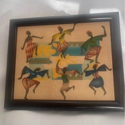 AFRICAN DANCERS  11"x9"ORIGINAL OIL ON CANVAS PAINTING Signed Laosebikan