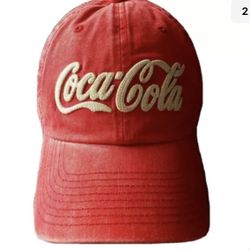 NWT American Needle COCA COLA HAT Coke Cap RED TAN Curved Bill 6-Panel Strapback