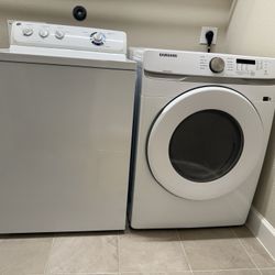 Washer and dryer set.