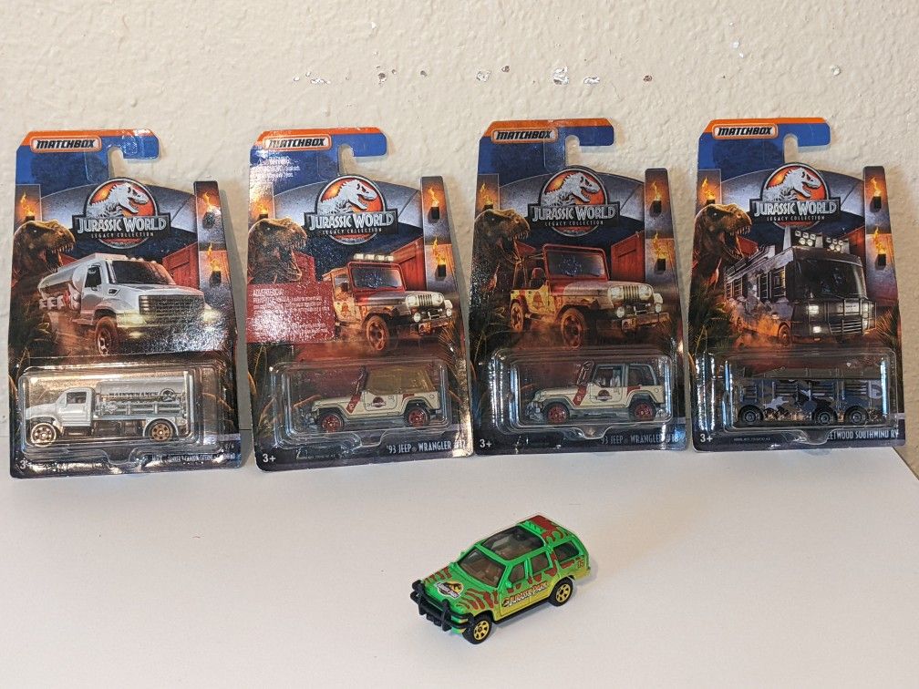 Lot Of 5 Jurassic World Legacy Matchbox Cars